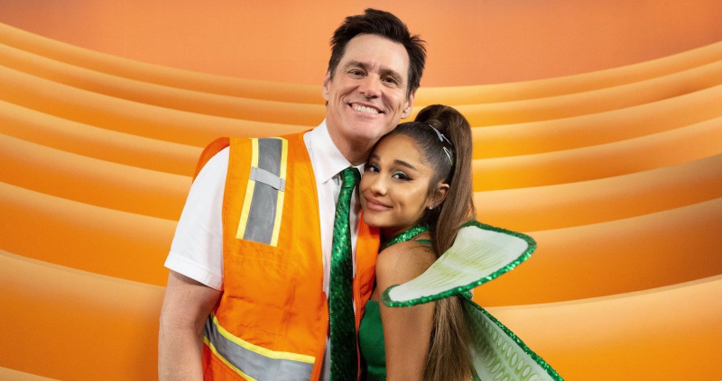   Ariana Grande und Jim Carrey am Set von Kidding